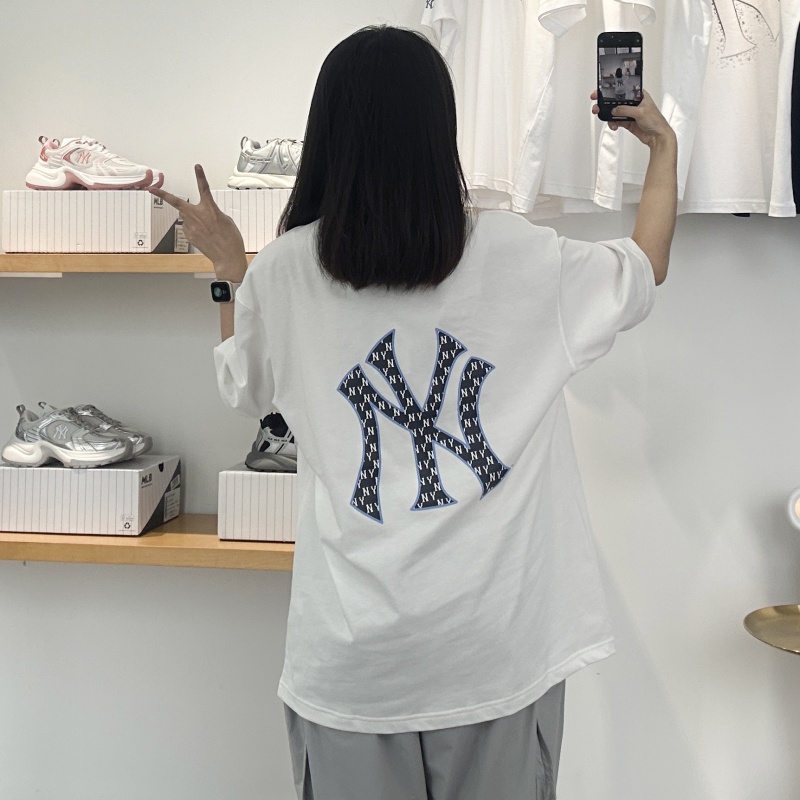 MLB短袖男女25春夏新款情侣老花NY后背大标字母半袖T恤3ATSM0653