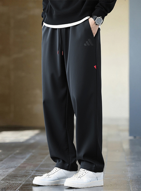 25新款阿迪达斯男子运动宽松休闲纯棉直筒针织长裤JM1010/JM1011