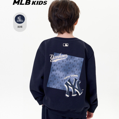 MLB复古波普老花加绒运动卫衣