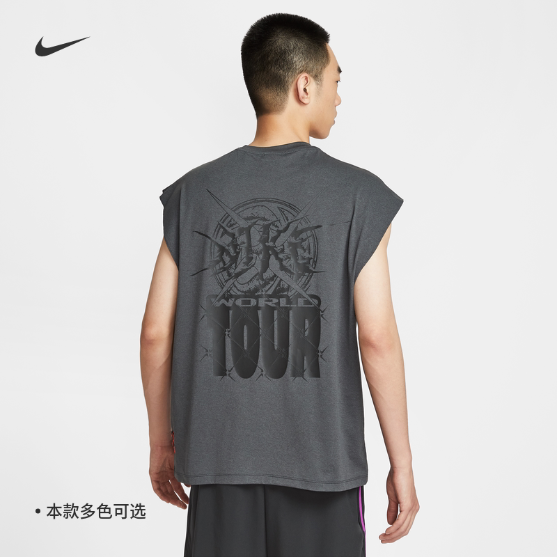 NIKE耐克男子25秋季速干篮球训练运动休闲针织无袖短袖T恤HV1889 - 实物图