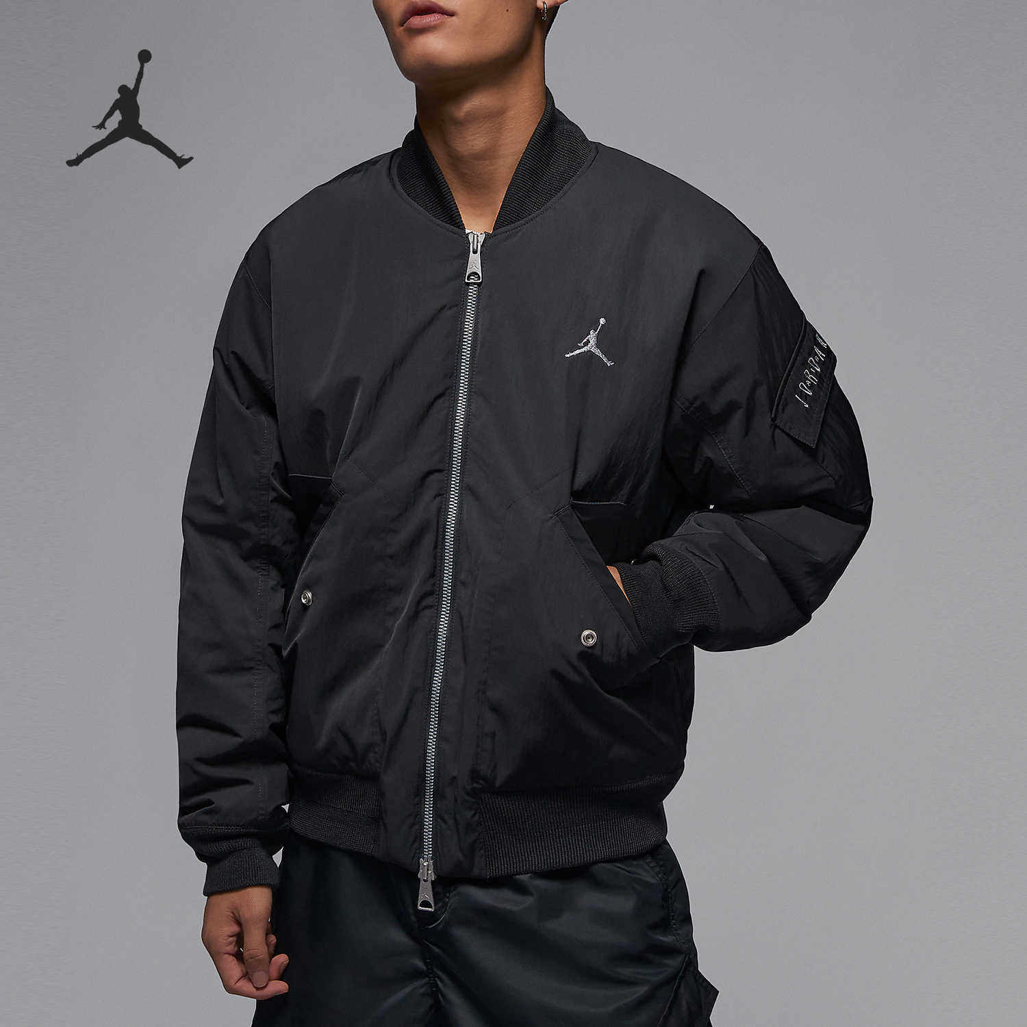 Nike耐克Air Jordan棉服男子立领休闲时尚百搭刺绣运动外套FZ6432