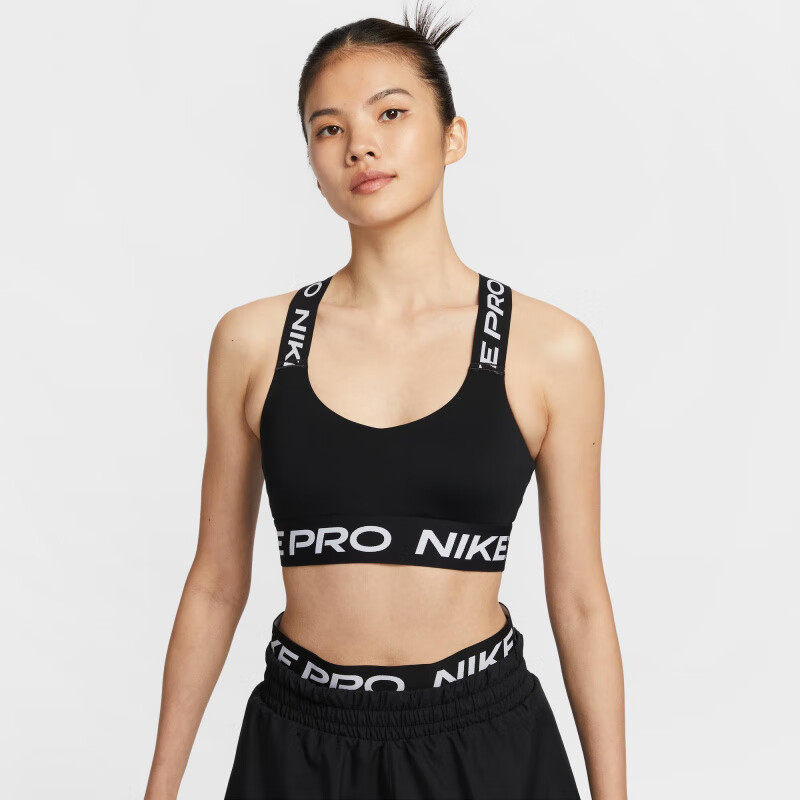 Nike耐克PRO LOGO女子低强度支撑速干衬垫训练运动内衣HF5373