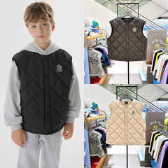 24新款MLB儿童羽绒马甲男女童NY小标简约保暖棉羽背心7ADVB0446