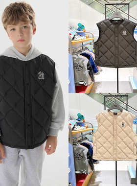 24新款MLB儿童羽绒马甲男女童NY小标简约保暖棉羽背心7ADVB0446