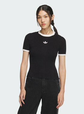 25新款adidas阿迪达斯三叶草女子运动休闲短袖T恤KS6110/KS8494