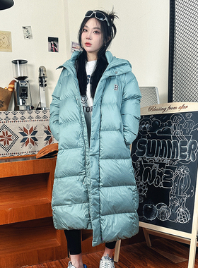 MLB羽绒服女新款运动服长款连帽保暖外套上衣3ADJB1136