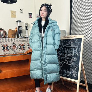 MLB羽绒服女新款运动服长款连帽保暖外套上衣3ADJB1136