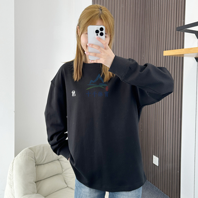 MLB长袖T恤男女NY小标打底套头衫