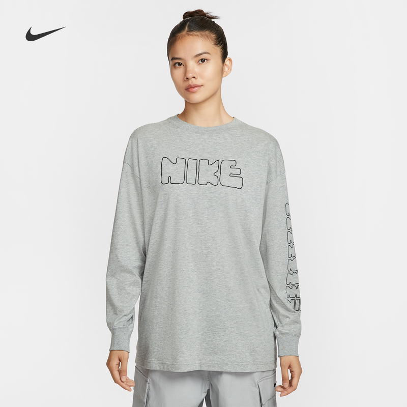 NIKE耐克女子纯棉超宽松长袖上衣