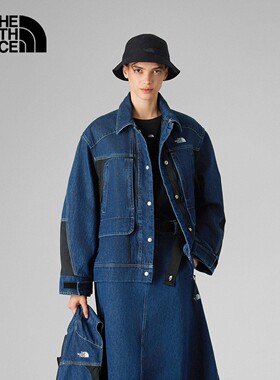 TheNorthFace北面户外休闲UE设计师款女秋款翻领牛仔拼接外套8E6V