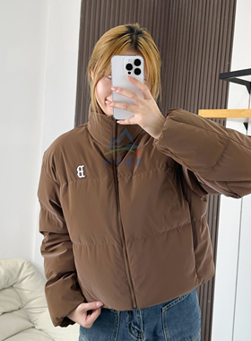 25冬季新款MLB女款羽绒服NY哑光亮面短款立领运动外套3FDJB4056