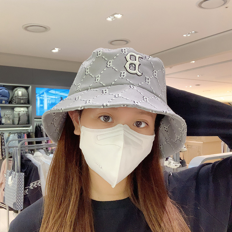 MLB男女情侣款NY标老花渔夫帽遮阳防晒潮流运动大盆帽3AHTM032N