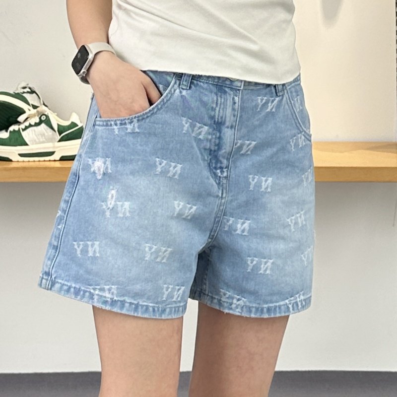 25新款MLB女款牛仔短裤NY复古老花满印做旧休闲运动裤3FDPM0153,运动服/休闲服装,运动中长裤／短裤,淘宝优惠券,粉丝福利购,淘宝优惠卷
