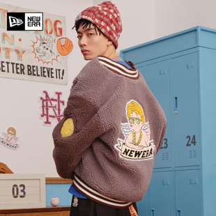 NewEra纽亦华MLB男女仿羊羔绒夹棉棒球服夹克13488915/13488914