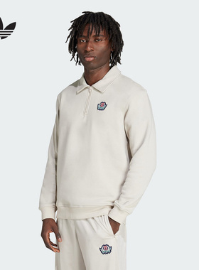 adidas阿迪达斯三叶草男子半开襟宽松运动套头衫JX8172/JX8173