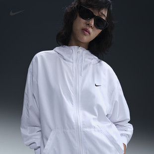 NIKE耐克女子宽松连帽夹克防晒衣25夏季新款休闲运动薄外套FV6299