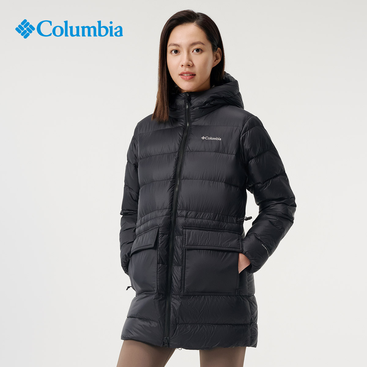 Columbia哥伦比亚户外女秋冬拒水中长款奥米热能保暖羽绒服WR5479