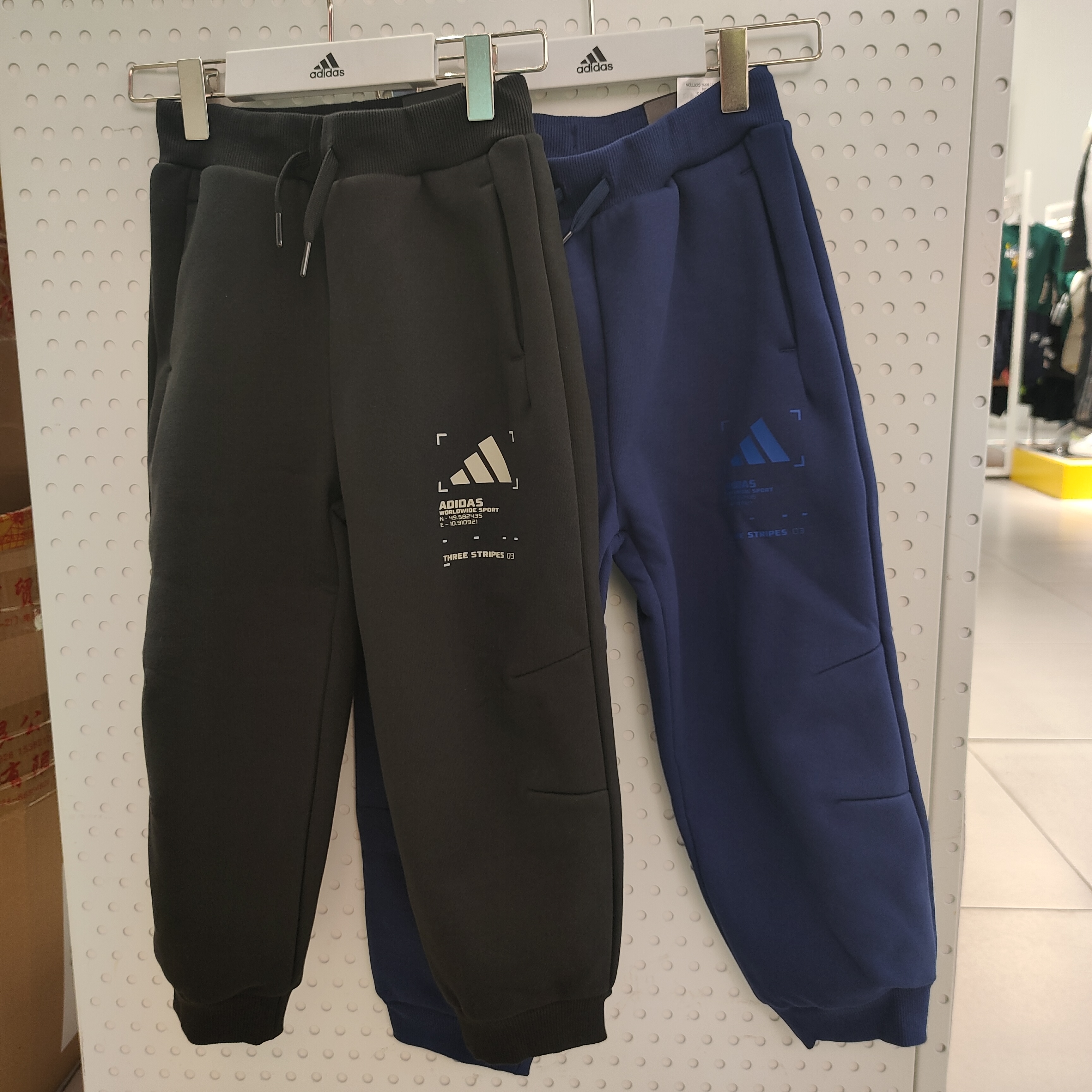 阿迪达斯儿童加绒运动裤运动长裤