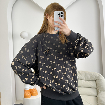 MLB卫衣男女NY复古老花套头衫