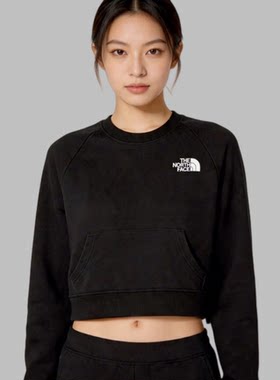 北面新款户外宽松短款休闲套头衫