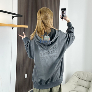 25秋季新款MLB卫衣男女NY复古连帽宽松运动休闲套头衫3AHDV0554