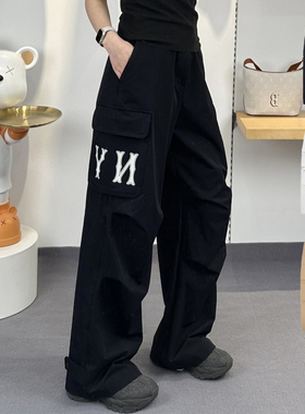 MLB女款25春季新款虞书欣同款凉感梭织阔腿裤时尚长裤3FWPB0151