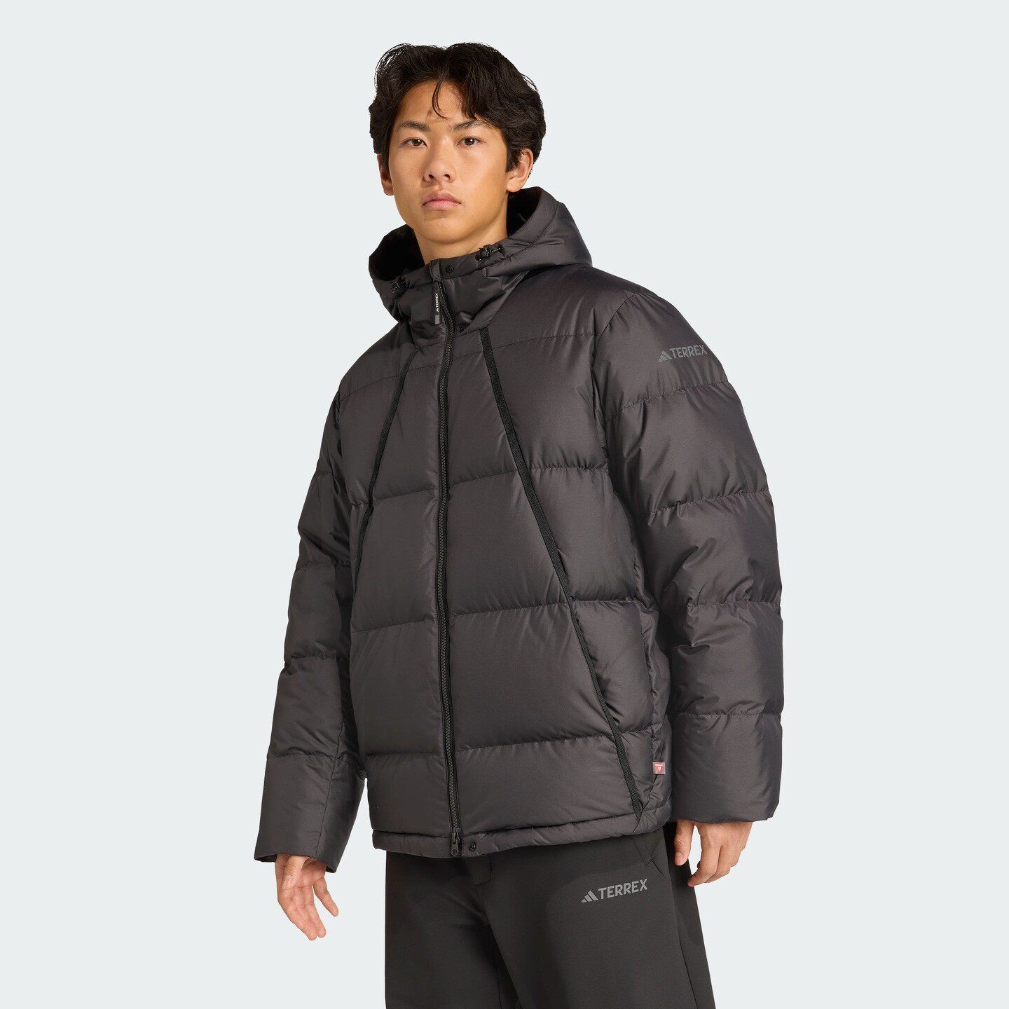 Adidas阿迪达斯男子鹅绒拒水保暖连帽羽绒服外套JV6210/JV6209