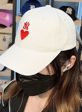 MLB专柜正品23新款儿童帽子可爱爱心棒球帽遮阳帽子春夏7ACPH013N