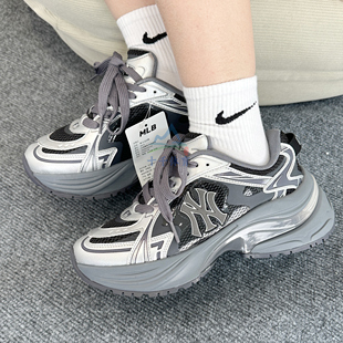 25秋季新款MLB老爹鞋男女NY复古拼接撞色厚底运动休闲鞋3ARNSPE5N