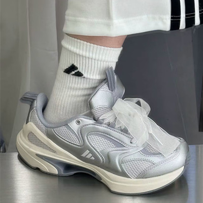 阿迪达斯女增高厚底丝带老爹鞋