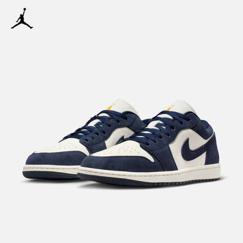 NIKE耐克男鞋AIR JORDAN 1 LOW AJ1低帮海军蓝复古板鞋IO7448-400