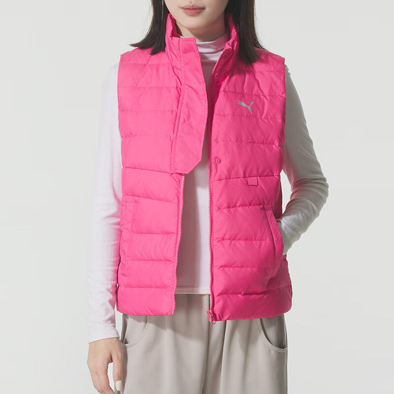 彪马PUMA女装25新款秋冬羽绒马甲运动背心保暖立领夹克外套528704