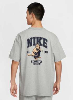 NIKE耐克男子复古纯棉宽松T恤25夏季新款印花休闲透气短袖IH0818