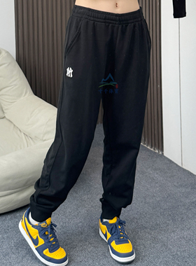 25秋季新款MLB长裤男女NY小标刺绣束脚卫裤休闲运动裤3APTB0154