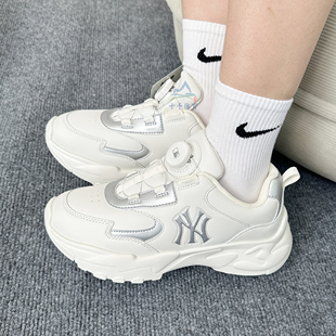 25秋季新款MLB儿童运动鞋男女童NY复古老爹鞋厚底跑步鞋7ASHJBA5N