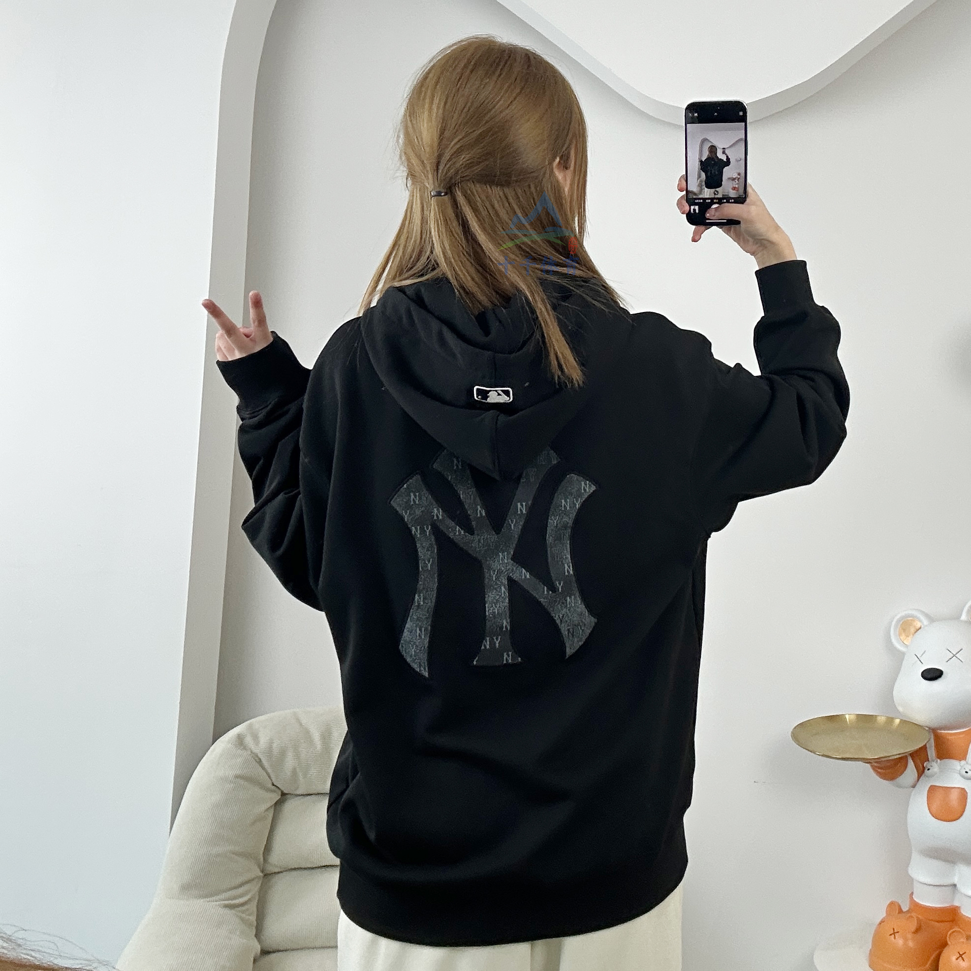 MLB连帽卫衣男女NY老花套头衫