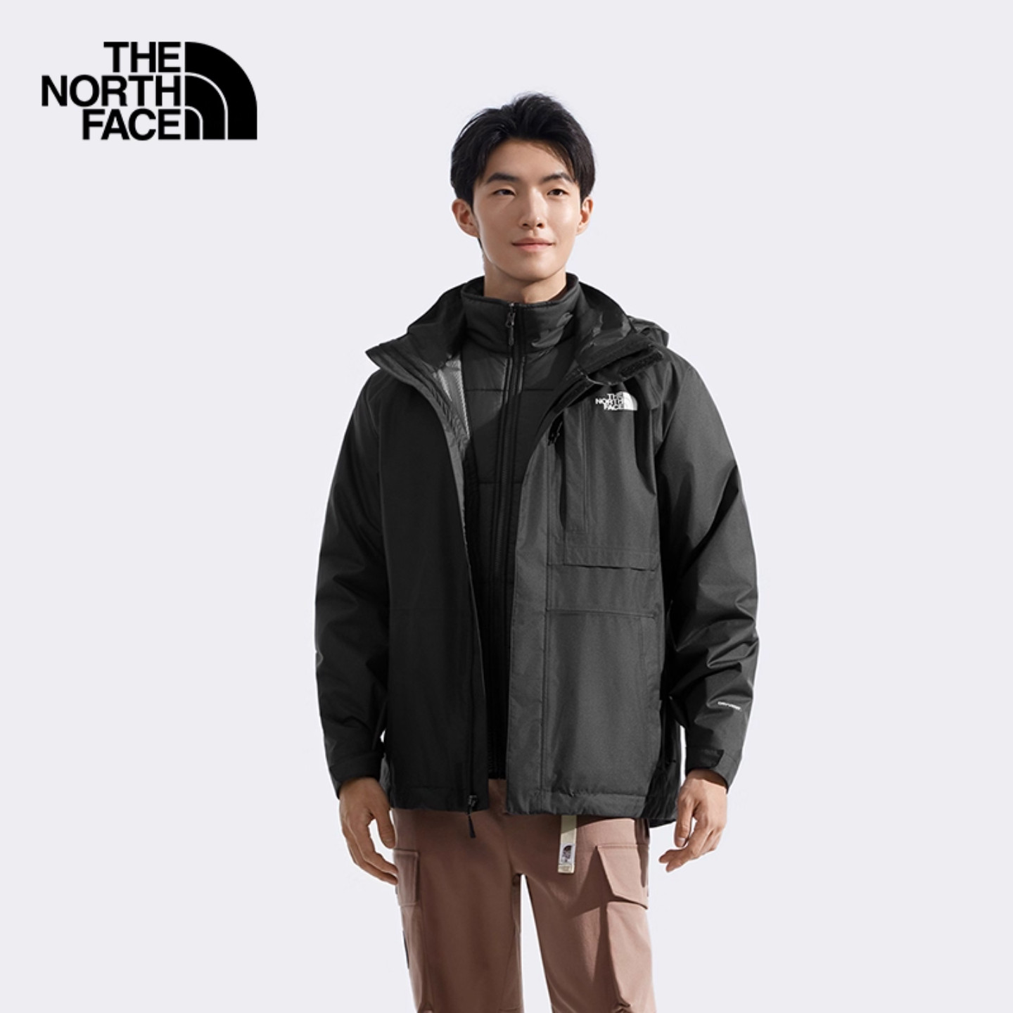 北面户外防水保暖棉服内胆冲锋衣