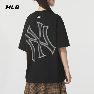 MLB男女情侣短袖25春夏大NY大标印花休闲宽松圆领T恤3ATSB6453