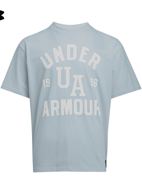 安德玛UA男子25夏新款Varsity高克重圆领休闲运动短袖T恤1390179