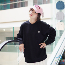 24新款MLB情侣卫衣男女NY小标刺绣圆领运动休闲套头衫3AMTB9144