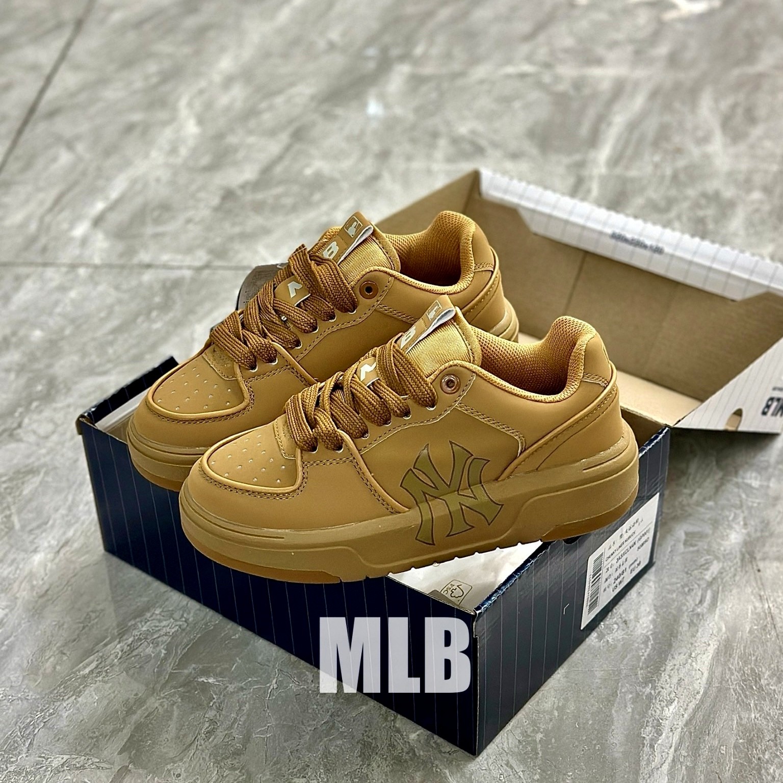 MLB男女NY复古大标厚底学长鞋