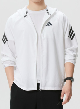 26春季阿迪达斯男子休闲运动连帽防风衣外套KQ8060/KQ8061/KQ8062