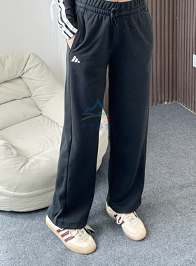 25新款adidas阿迪达斯修身直筒保暖运动裤女子休闲针织长裤JC5921