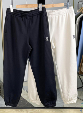 24新款MLB情侣长裤男女NY小标刺绣束脚针织卫裤运动裤3APTB0646