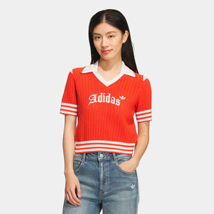 adidas阿迪达斯三叶草运动短袖POLO衫女修身运动衫KT3048/KT3047