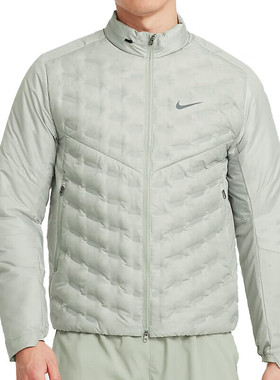 NIKE耐克男秋冬鸭绒保暖拒水羽绒拼接运动跑步时尚休闲夹克FB7557