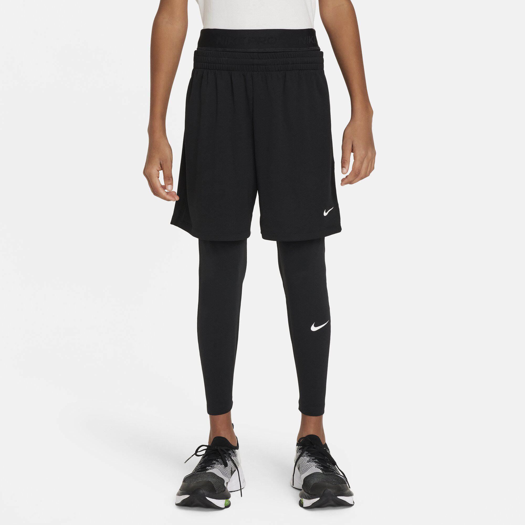 Nike耐克长裤男童DRI-FIT大童速干训练紧身裤春季运动裤FJ6821