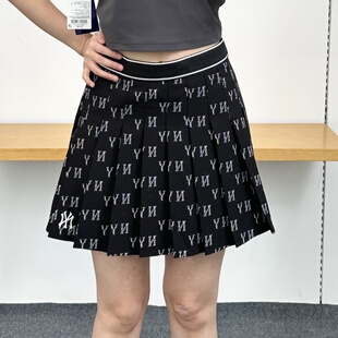 25新款 百褶裙NY复古老花满标短裙休闲运动半身裙3FSKM0153 MLB女款