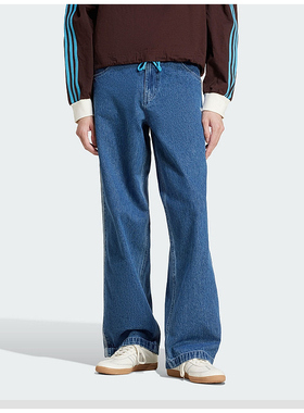Adidas阿迪达斯三叶草男子牛仔廓形运动裤休闲长裤JC6234/JC6718
