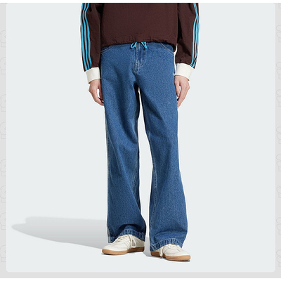 阿迪达斯三叶草男子运动牛仔长裤